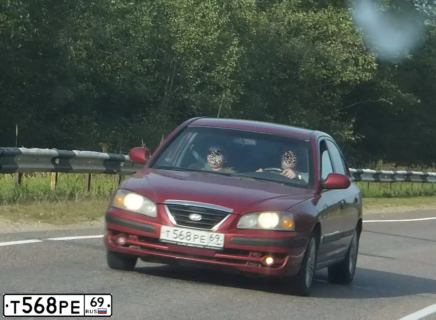 Фото автомобиля HYUNDAI ELANTRA, 2005 — госномер Р375РС198. Цвет: ВИШНЕВЫЙ