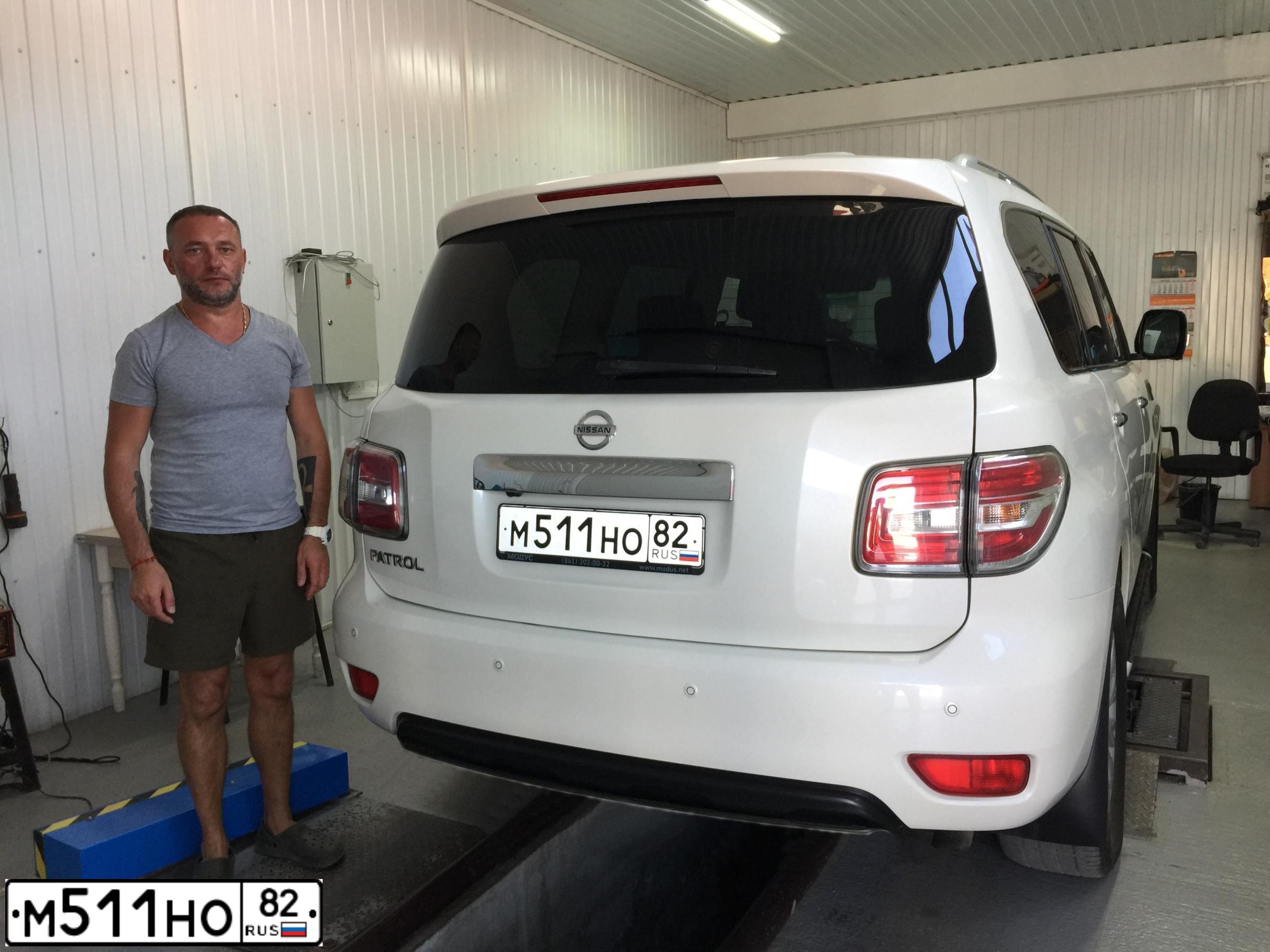 Фото автомобиля NISSAN PATROL, 2015 — госномер Е700РУ123. Цвет: Белый