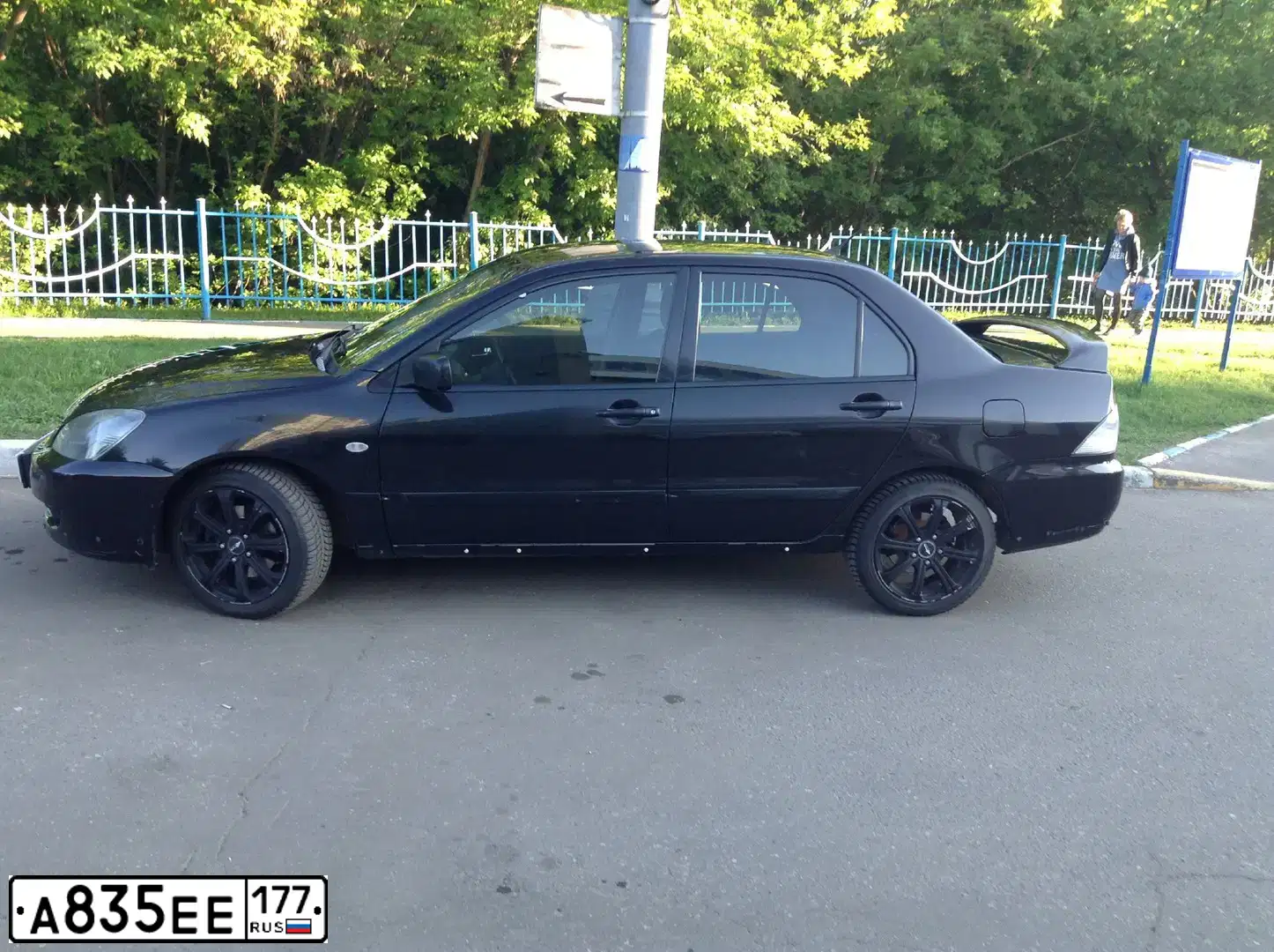 Фото автомобиля MITSUBISHI LANCER, 2005 — госномер М378НЕ21. Цвет: ЧЕРНЫЙ