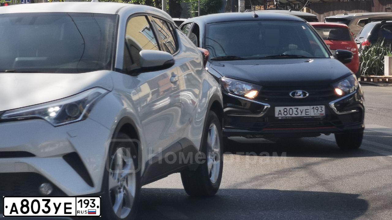 Фото автомобиля VAZ LADA GRANTA DRIVE ACTIVE, 2024 — госномер А803УЕ193. Цвет: ЧЕРНЫЙ