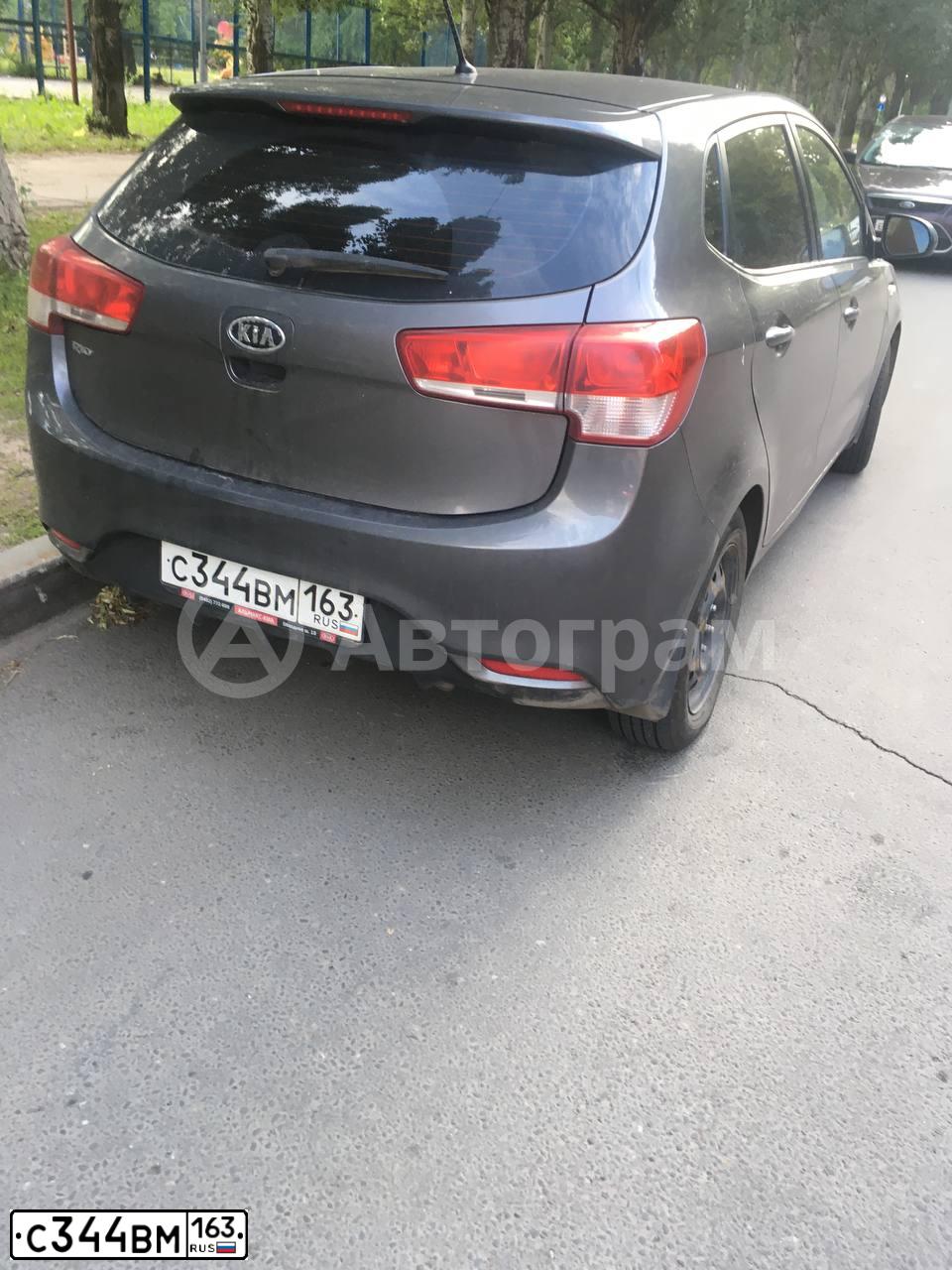 Фото автомобиля KIA RIO, 2012 — госномер С344ВМ163. Цвет: Серый