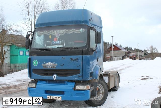 Фото автомобиля RENAULT PREMIUM, 1998 — госномер Е919РС69. Цвет: СИНИЙ