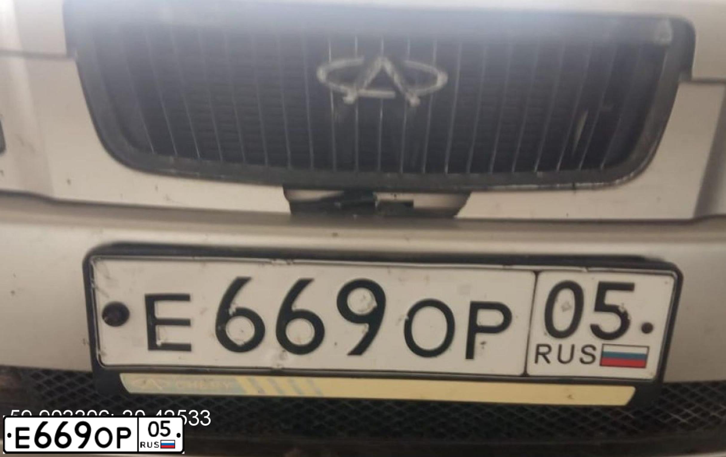 Фото автомобиля CHERY AMULET /FLAGCLOUD/, 2007 — госномер Е669ОР05. Цвет: СЕРЫЙ