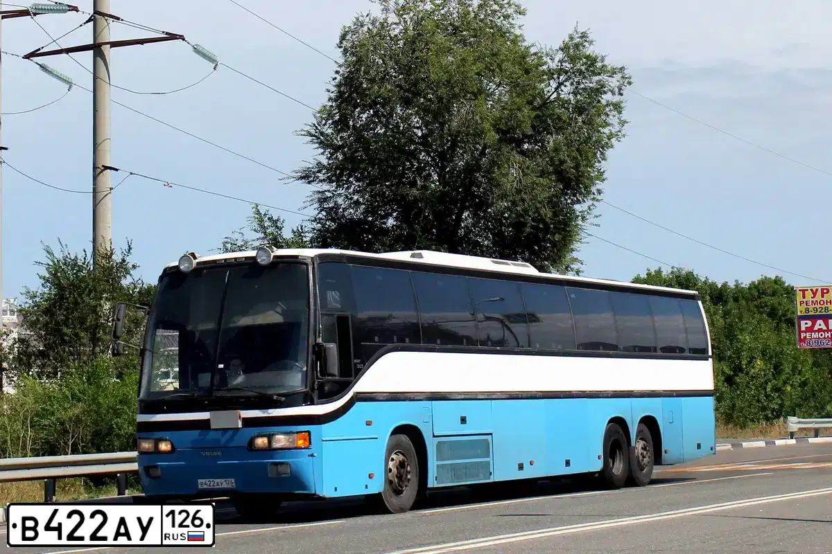 Фото автомобиля VOLVO O B10, 1987 — госномер В422АУ126. Цвет: БЕЛЫЙ