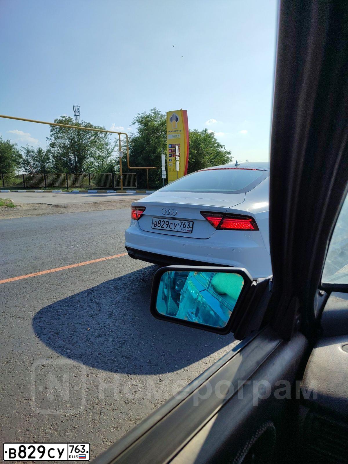 Фото автомобиля AUDI A7, 2016 — госномер В829СУ763. Цвет: Белый