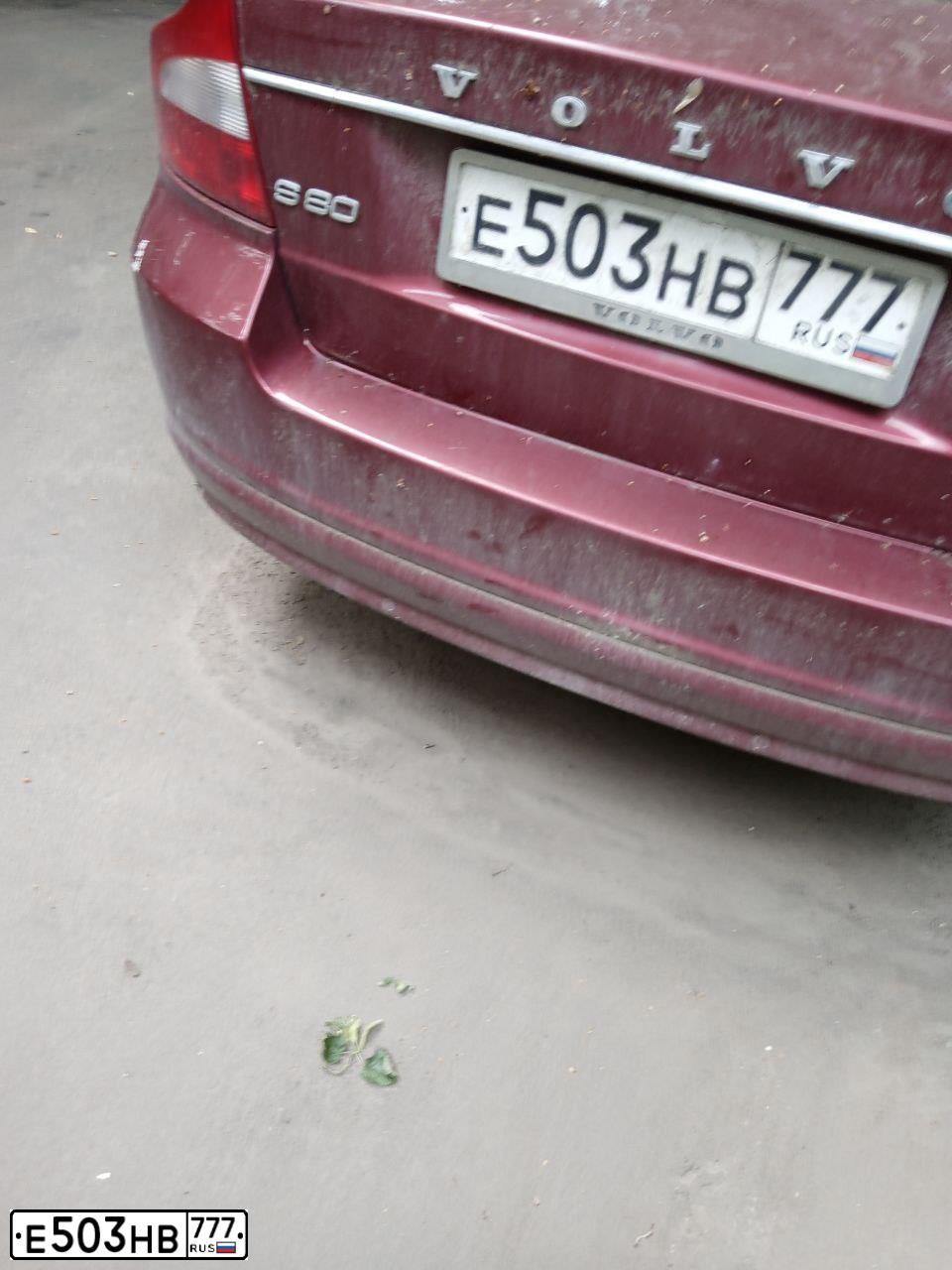 Фото автомобиля VOLVO S80, 2008 — госномер Е503НВ777. Цвет: Красный