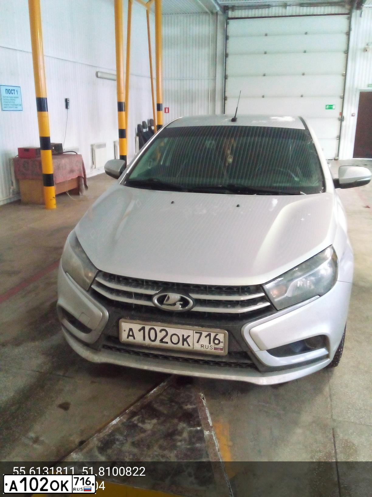 Фото автомобиля LADA VESTA, 2017 — госномер А102ОК716. Цвет: СЕРЕБРИСТЫЙ
