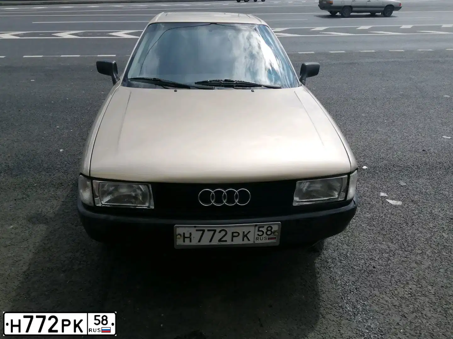 Фото автомобиля AUDI 80, 1989 — госномер Н772РК58. Цвет: ЖЕЛТЫЙ