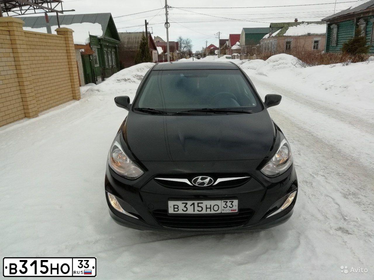 Фото автомобиля HYUNDAI SOLARIS, 2012 — госномер В315НО33. Цвет: ЧЕРНЫЙ