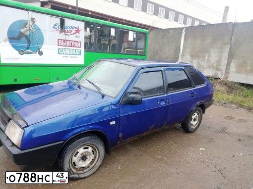 Фото автомобиля LADA 2109 SAMARA, 2002 — госномер О788НС43. Цвет: ЯРКО-СИНИЙ
