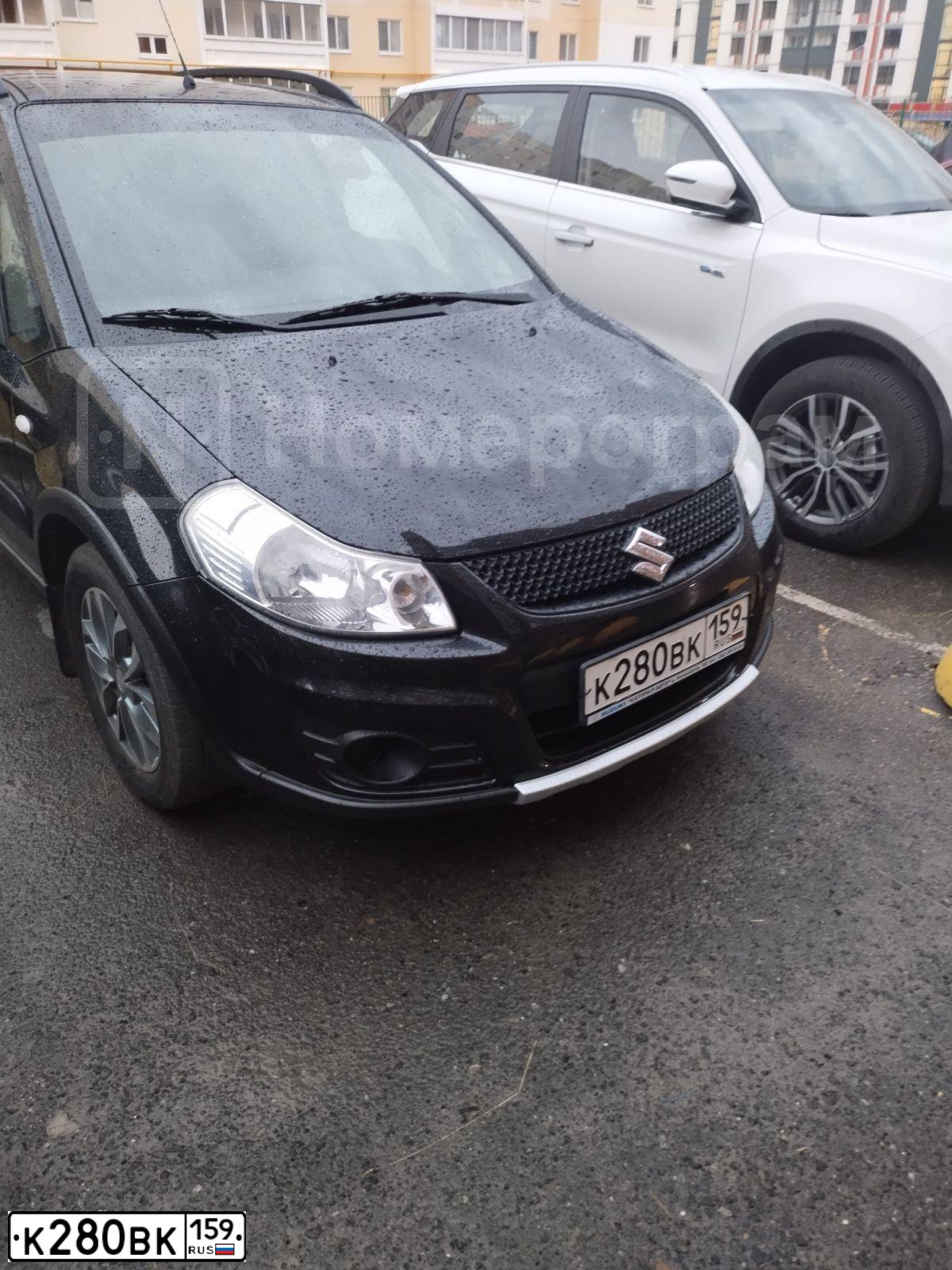 Фото автомобиля SUZUKI SX 4, 2014 — госномер К280ВК159. Цвет: ЧЕРНЫЙ