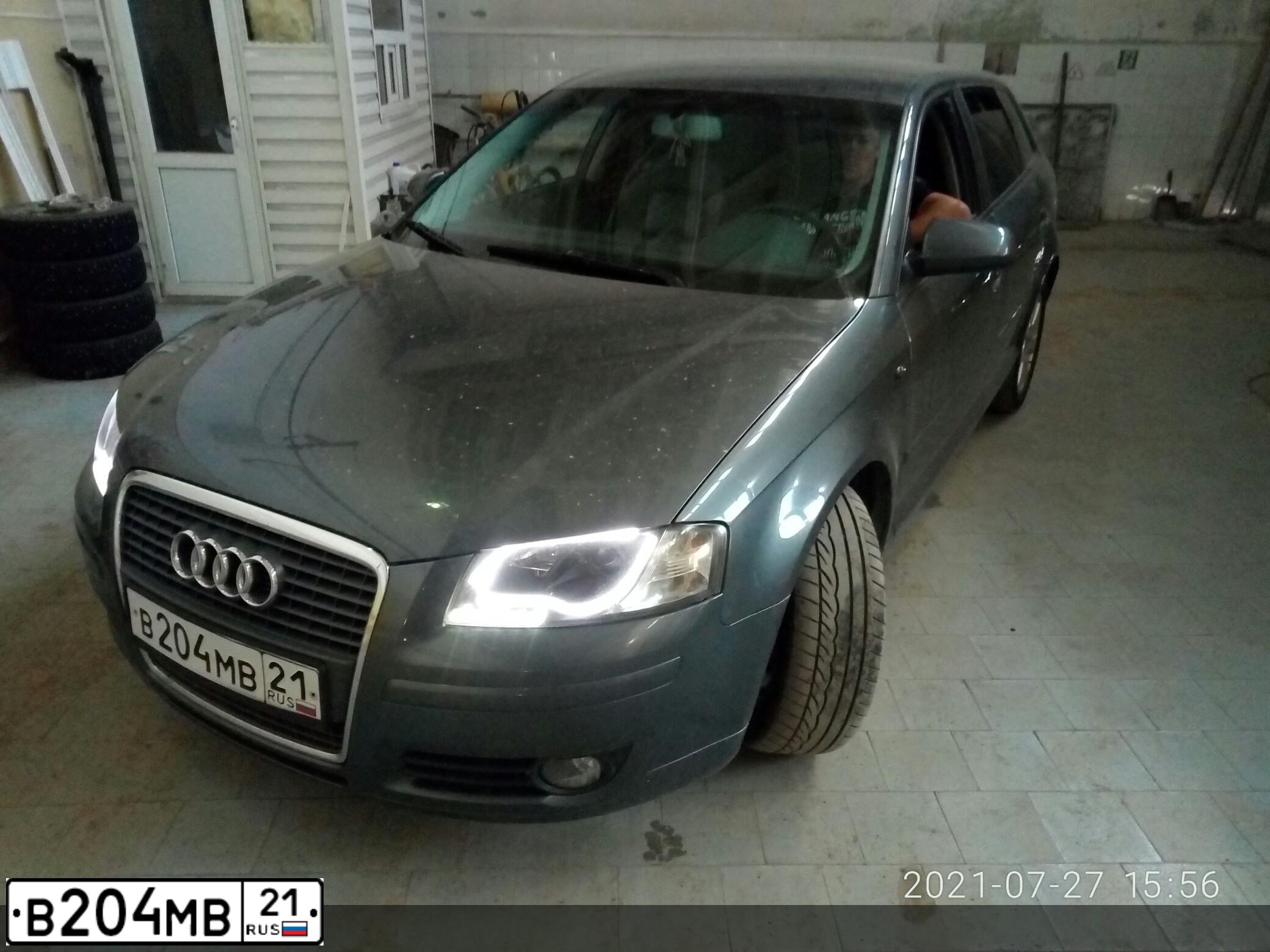 Фото автомобиля AUDI A3, 2007 — госномер В204МВ21. Цвет: ТЕМНО-СЕРЫЙ