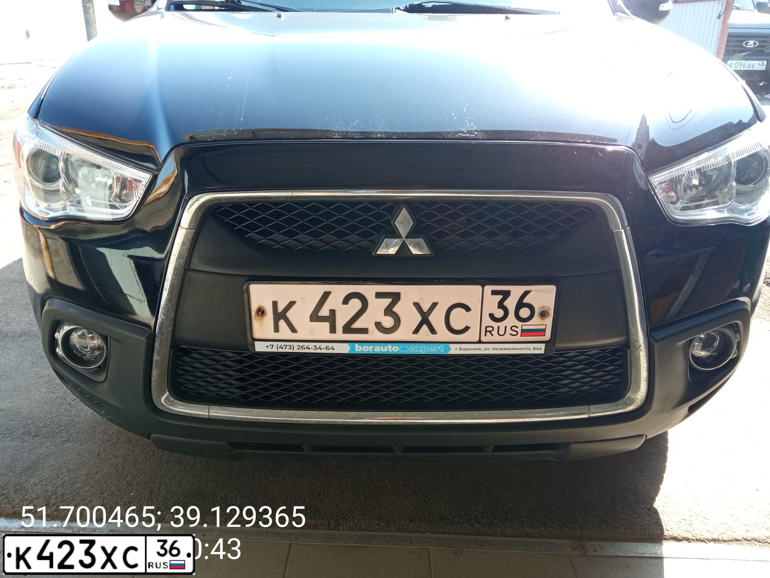 Фото автомобиля MITSUBISHI ASX, 2011 — госномер А762ЕМ136. Цвет: ЧЕРНЫЙ