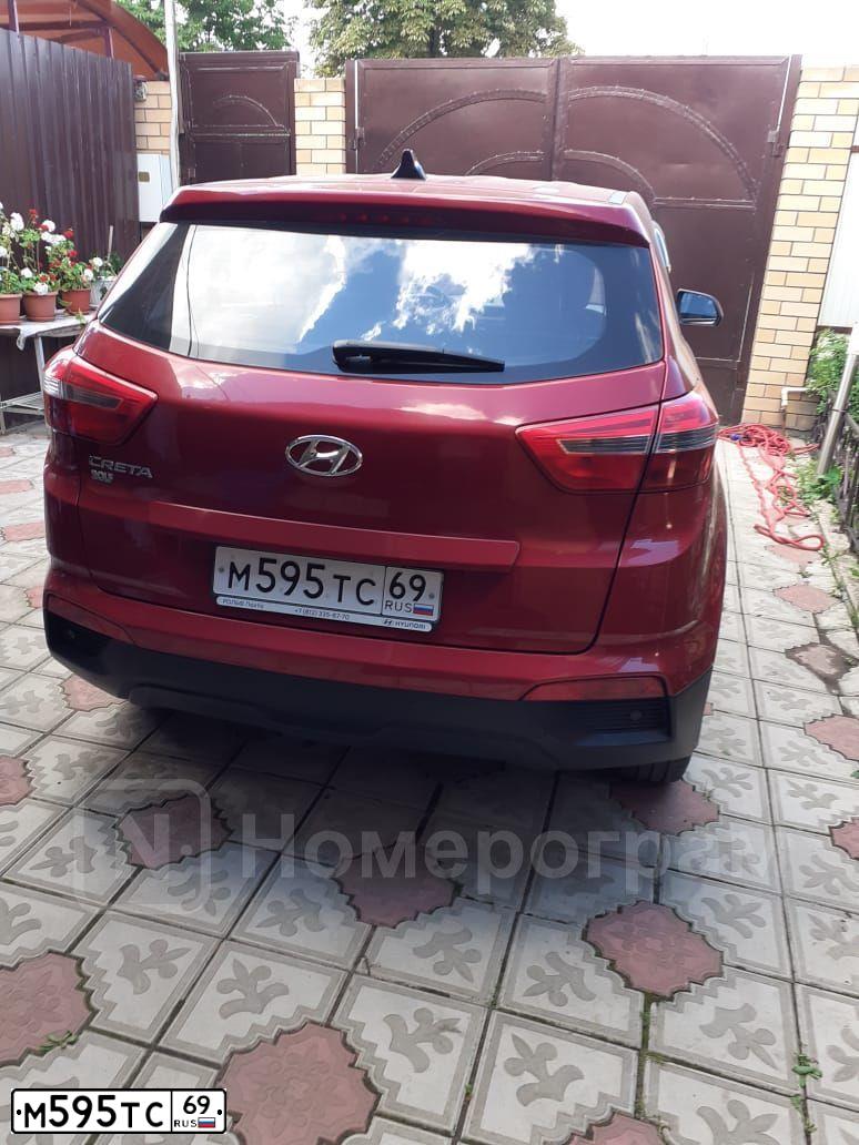 Фото автомобиля HYUNDAI CRETA, 2019 — госномер М595ТС69. Цвет: КРАСНЫЙ
