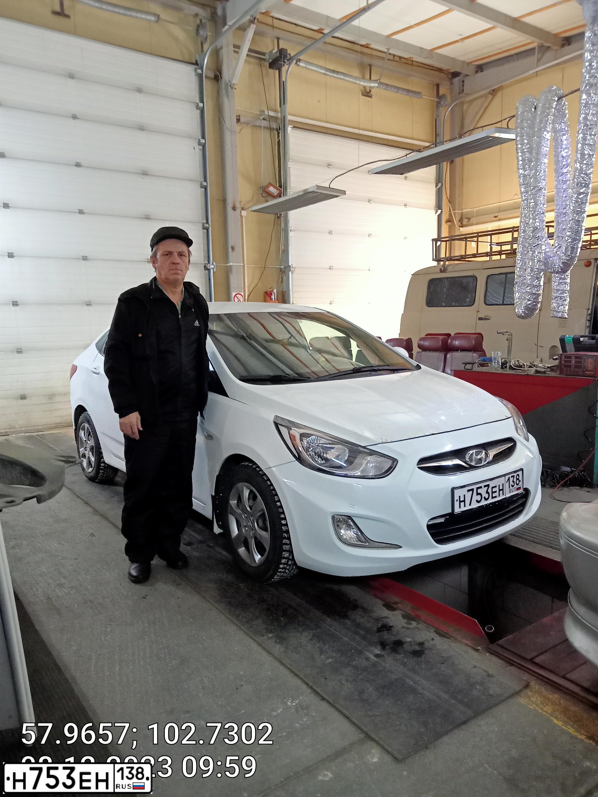 Фото автомобиля HYUNDAI SOLARIS, 2013 — госномер Н753ЕН138. Цвет: Белый