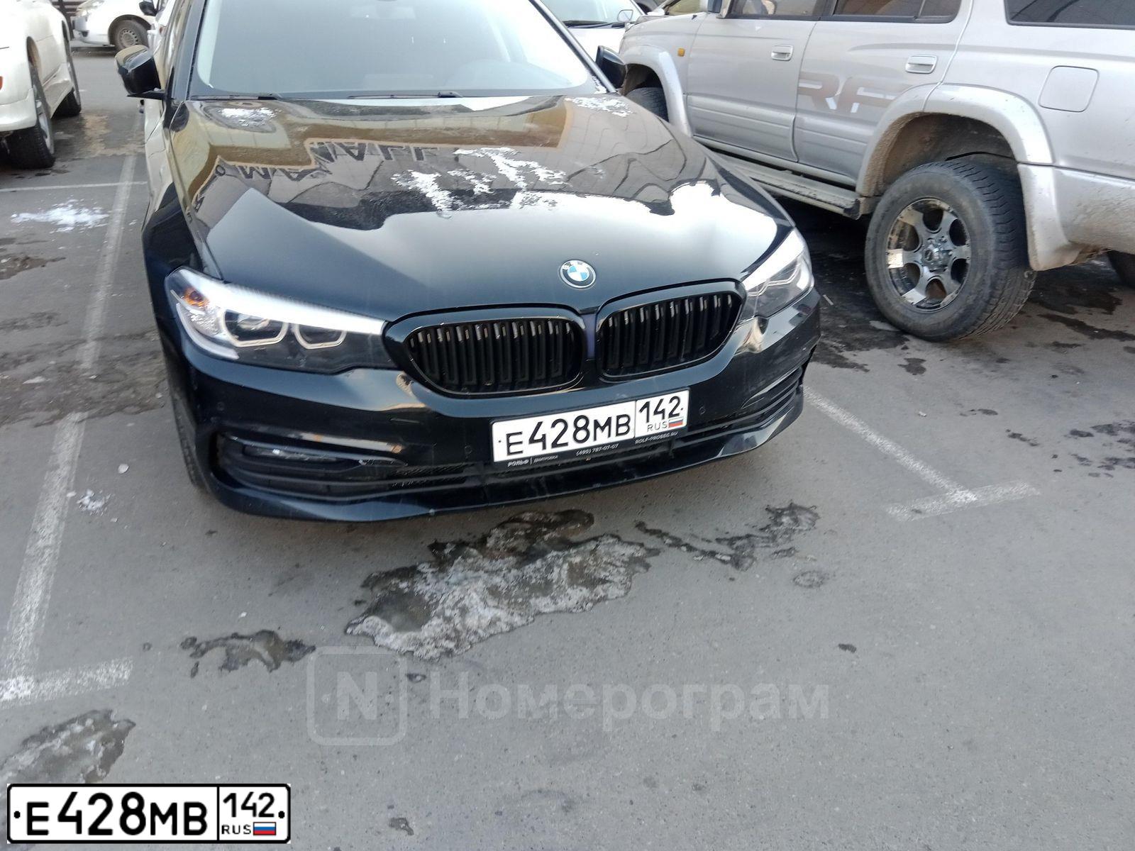 Фото автомобиля BMW SERIE 5, 2018 — госномер Е428МВ142. Цвет: ЧЕРНЫЙ
