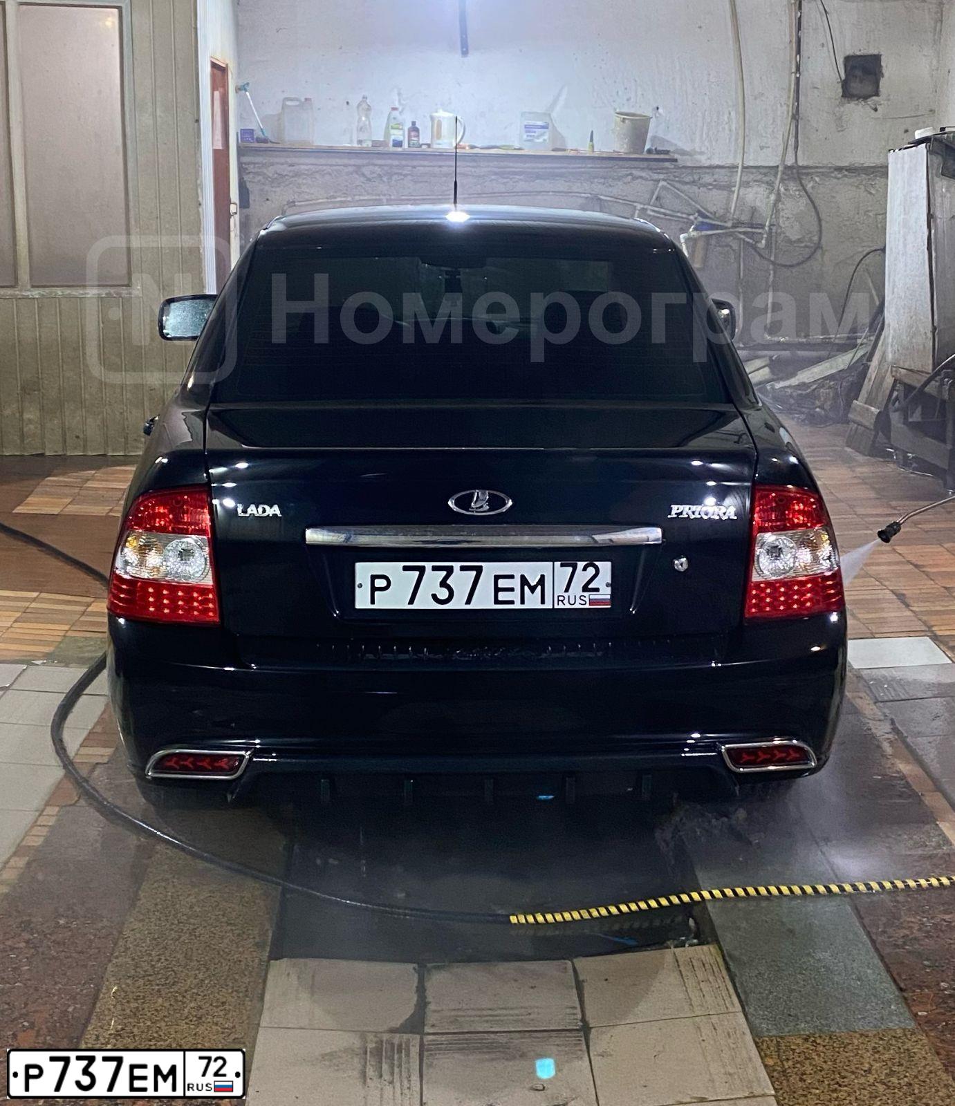 Фото автомобиля LADA 2170 PRIORA, 2014 — госномер Р737ЕМ72. Цвет: СИНЕ-ЧЕРНЫЙ