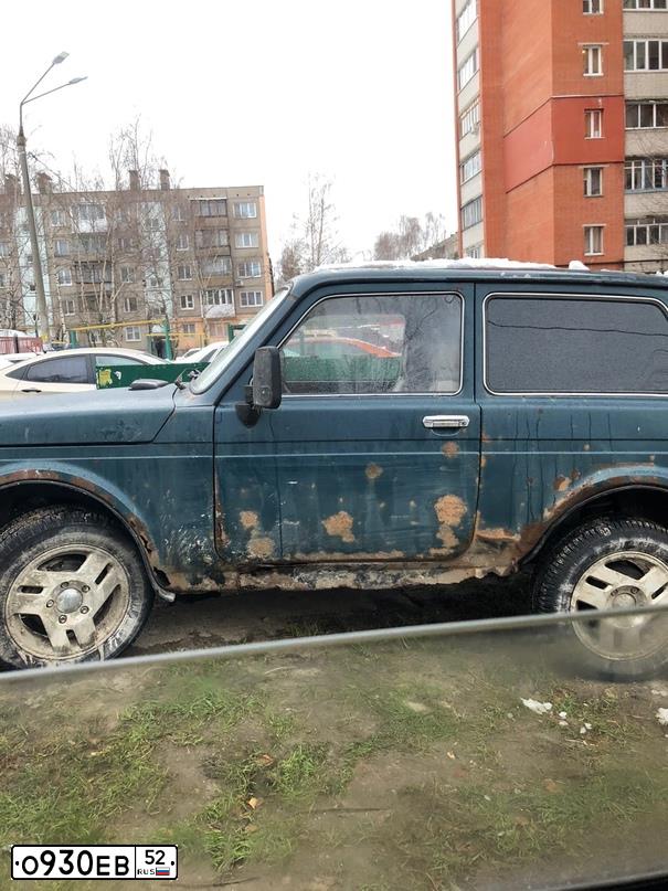 Фото автомобиля LADA 2121 NIVA, 2000 — госномер О930ЕВ52. Цвет: Сине-зеленый