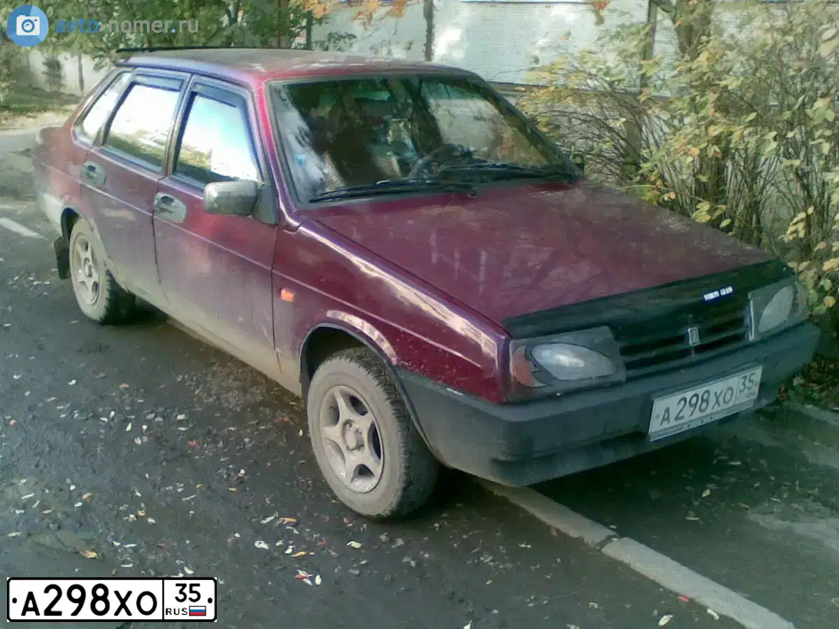 Фото автомобиля LADA 2109 SAMARA, 1999 — госномер А298ХО35. Цвет: ТЕМНО-БОРДОВЫЙ