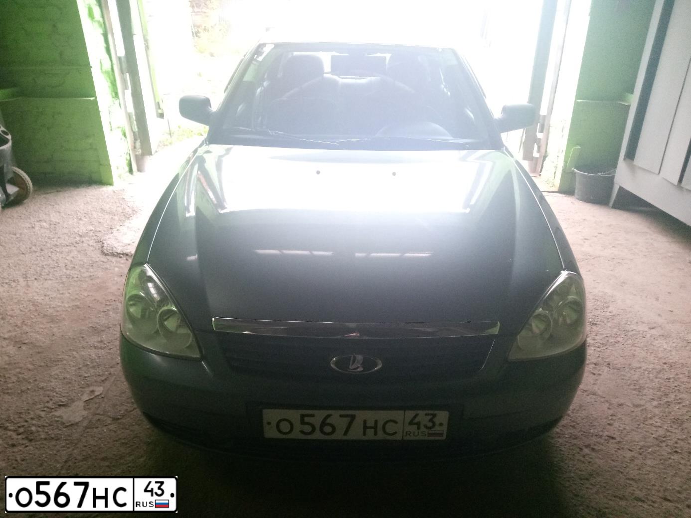Фото автомобиля LADA 2170 PRIORA, 2010 — госномер О567НС43. Цвет: СЕРО-ЗЕЛЕНЫЙ