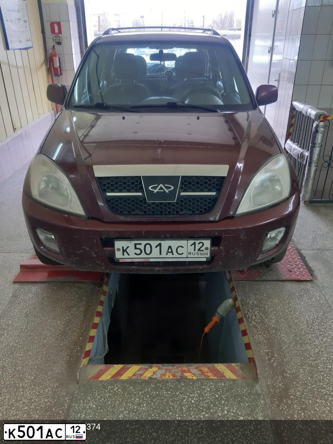 Фото автомобиля CHERY TIGGO, 2007 — госномер К501АС12. Цвет: КРАСНЫЙ