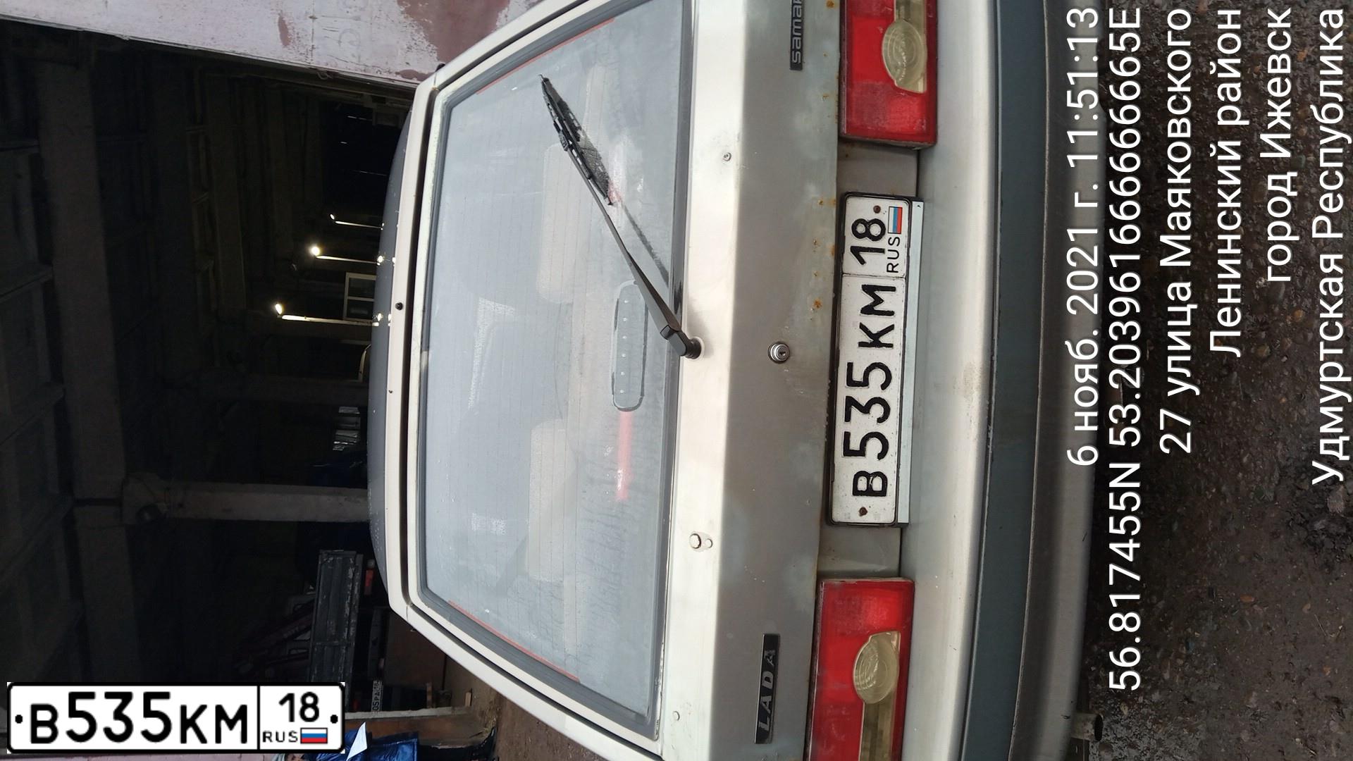 Фото автомобиля LADA 2114 SAMARA, 2007 — госномер В535КМ18. Цвет: СЕРО-БЕЖЕВЫЙ