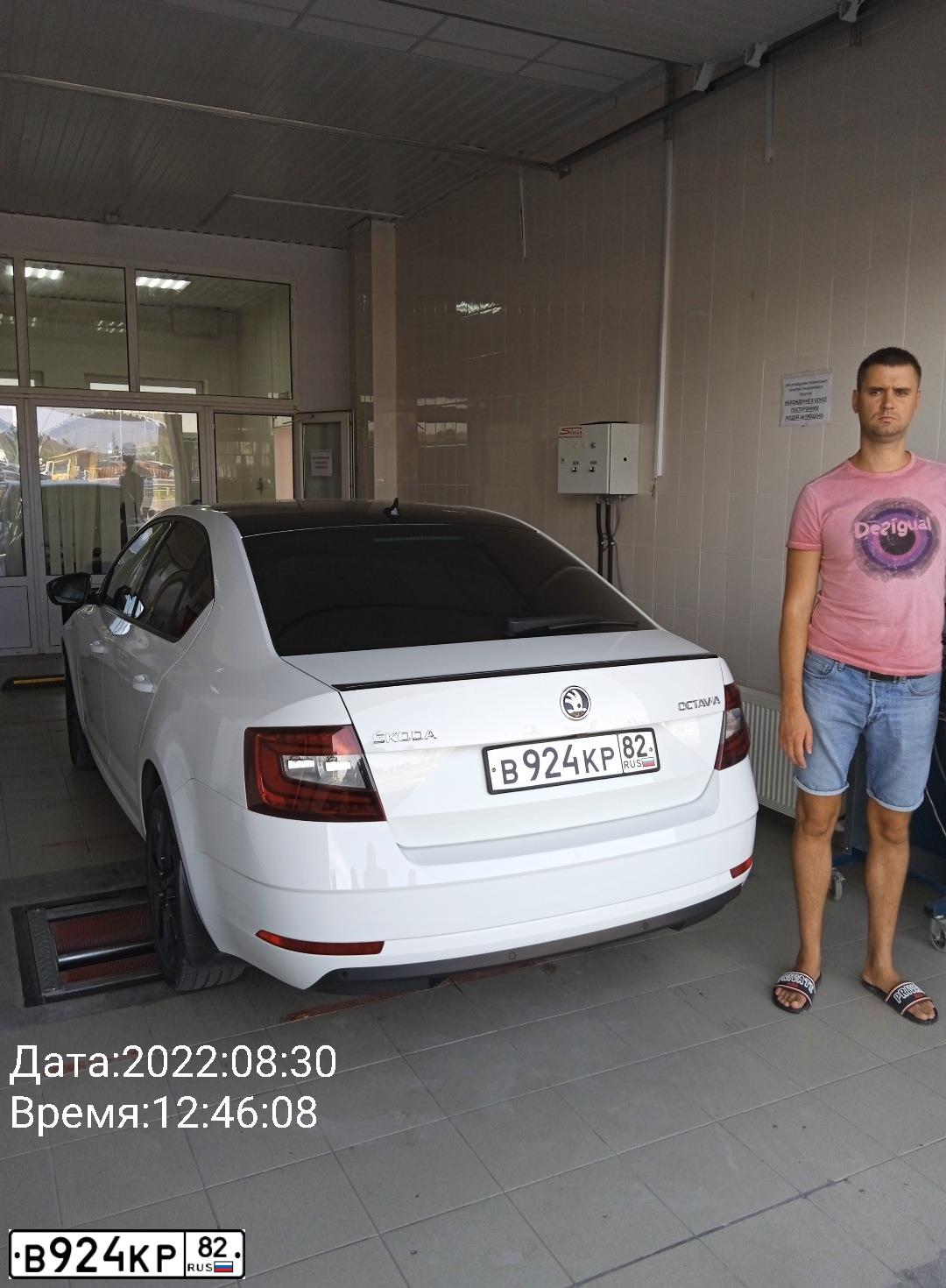 Фото автомобиля SKODA OCTAVIA, 2019 — госномер В924КР82. Цвет: МНОГОЦВЕТНЫЙ