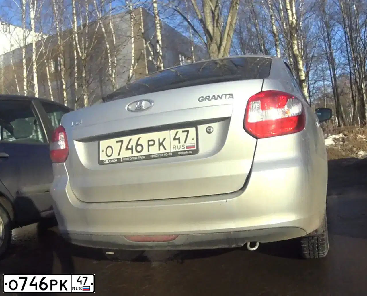 Фото автомобиля LADA GRANTA, 2017 — госномер К037ОО53. Цвет: СЕРЕБРИСТЫЙ