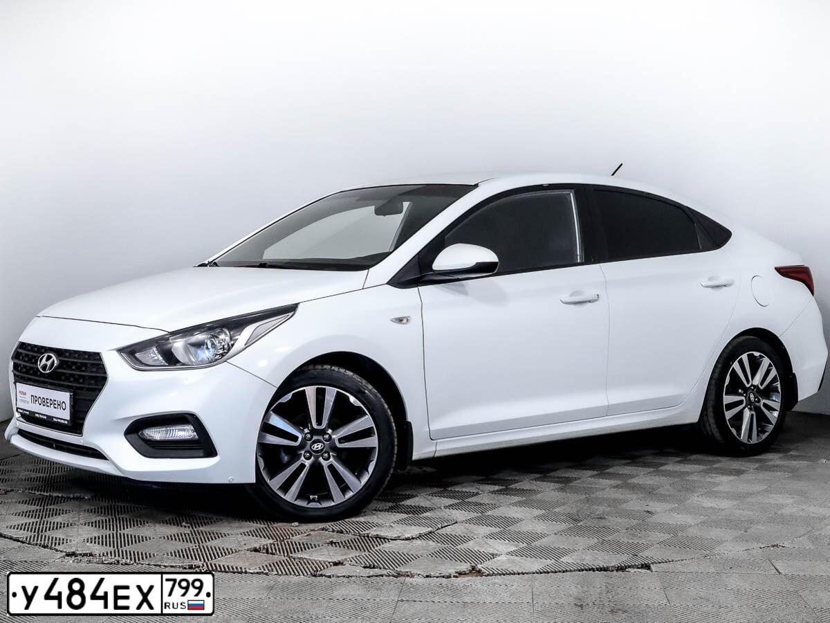 Фото автомобиля HYUNDAI SOLARIS, 2018 — госномер С241АМ550. Цвет: БЕЛЫЙ