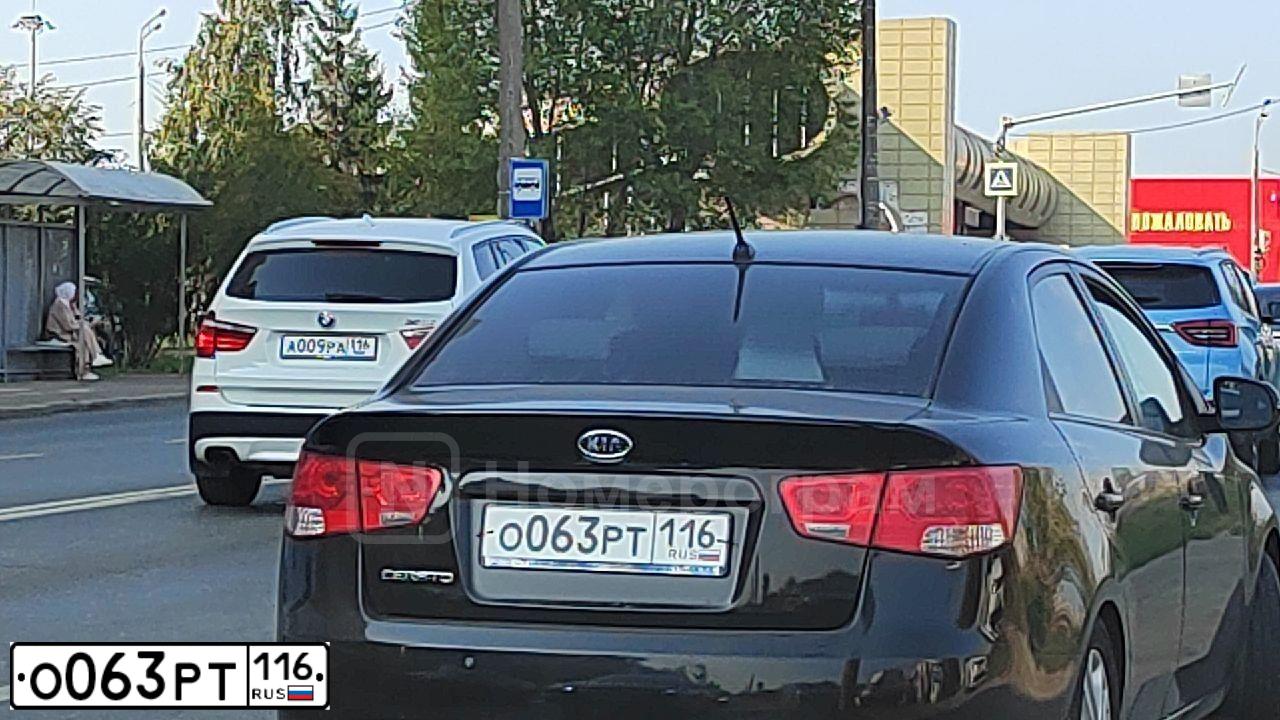 Фото автомобиля KIA CERATO, 2011 — госномер О063РТ116. Цвет: ЧЕРНЫЙ