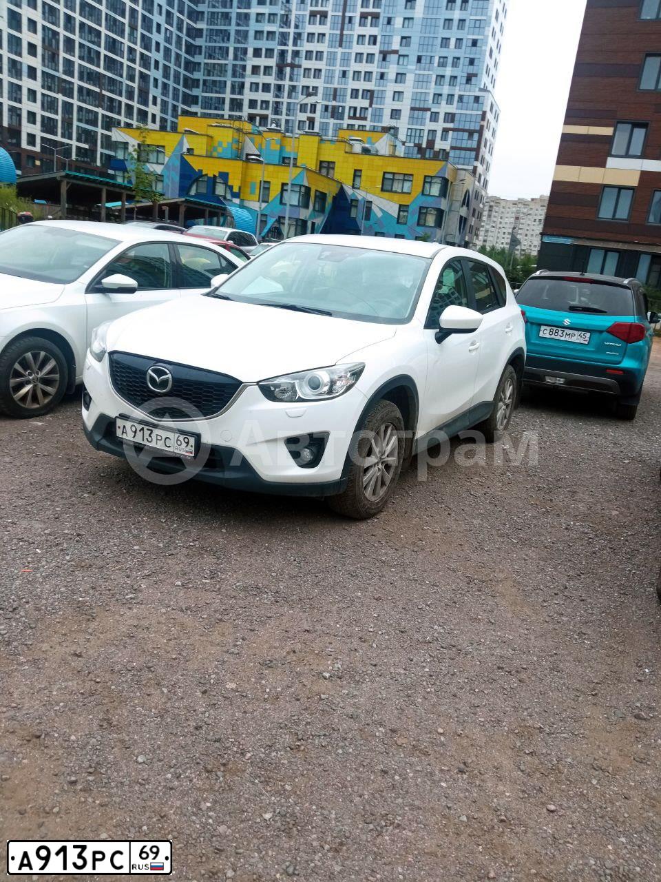 Фото автомобиля MAZDA CX-5, 2014 — госномер А913РС69. Цвет: БЕЛЫЙ ПЕРЛАМУТР