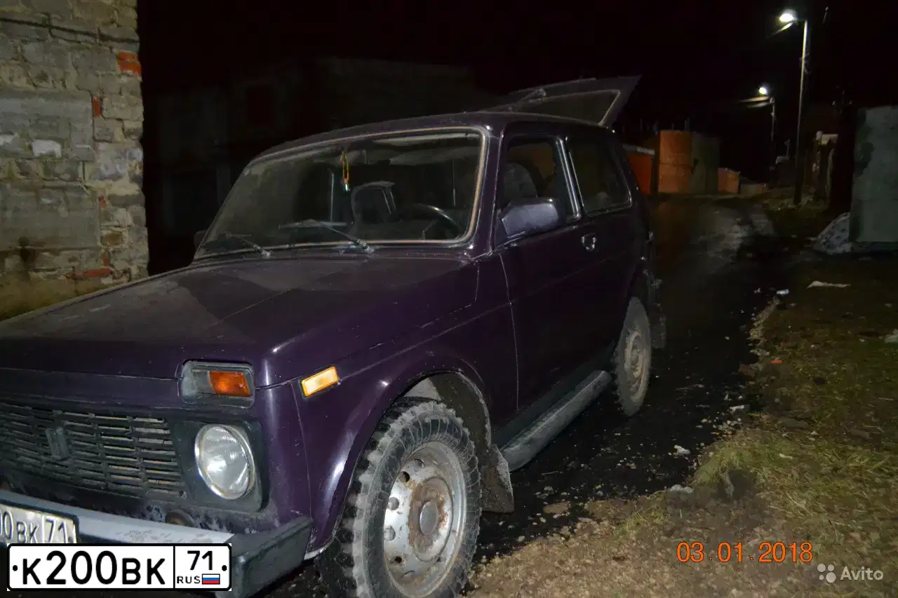 Фото автомобиля LADA 2121 NIVA, 2001 — госномер К200ВК71. Цвет: ФИОЛЕТОВЫЙ