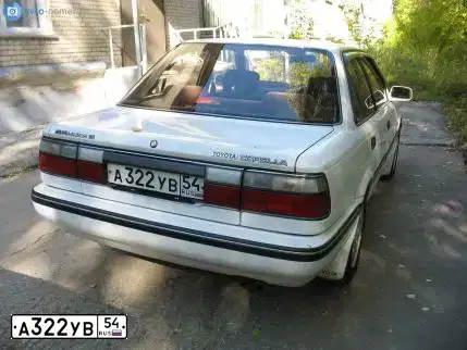 Фото автомобиля TOYOTA COROLLA, 1989 — госномер А322УВ54