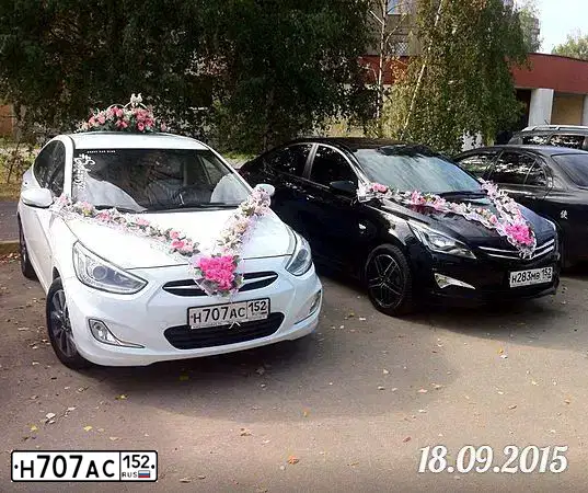 Фото автомобиля HYUNDAI SOLARIS, 2014 — госномер Н707АС152. Цвет: Белый