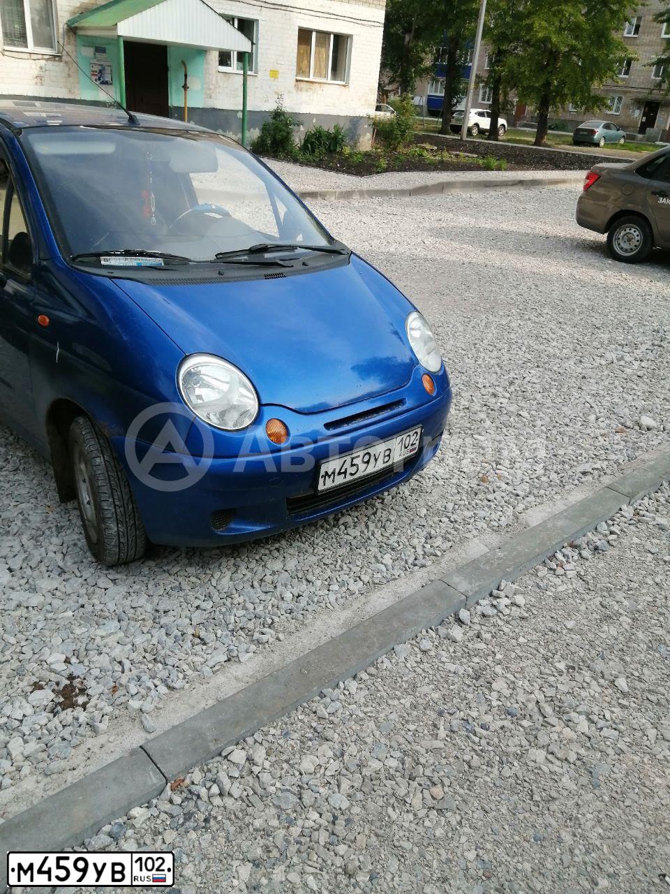 Фото автомобиля DAEWOO MATIZ, 2010 — госномер М459УВ102. Цвет: СИНЕ-ГЛАЗУРИСТЫЙ