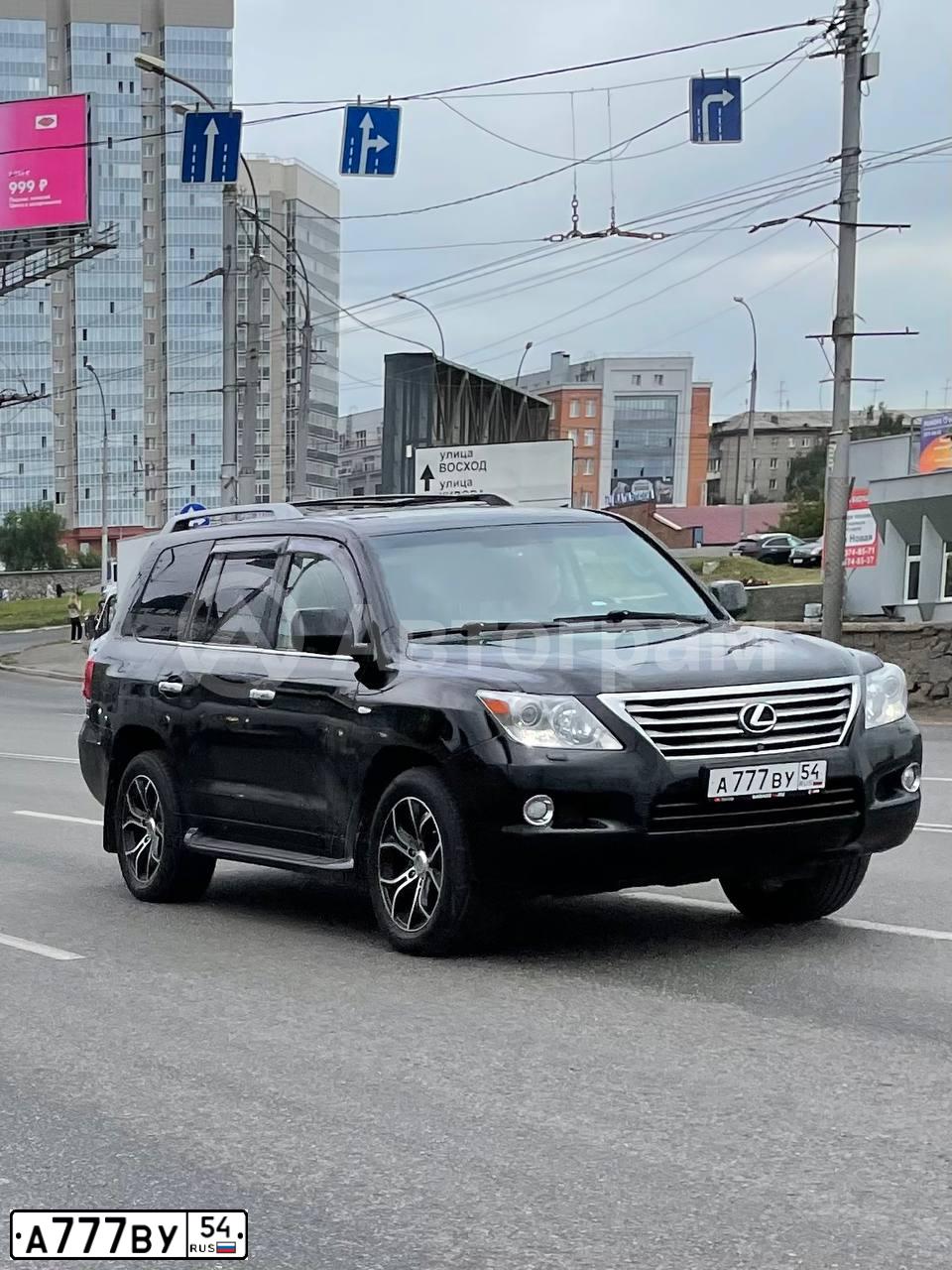 Фото автомобиля LEXUS LX, 2009 — госномер А777ВУ54. Цвет: ЧЕРНЫЙ