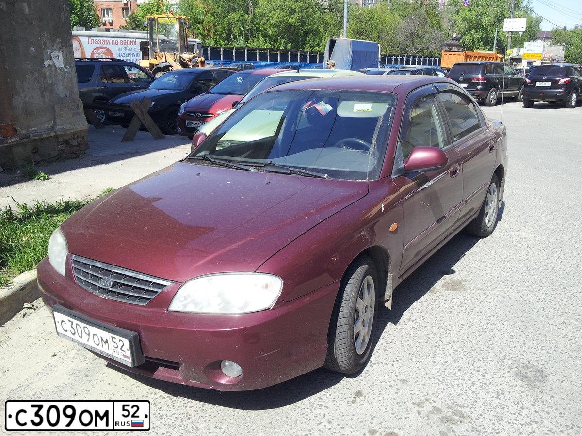 Фото автомобиля KIA SPECTRA, 2006 — госномер С309ОМ52. Цвет: КРАСНЫЙ ПЕРЕЦ (КРАСНЫЙ)