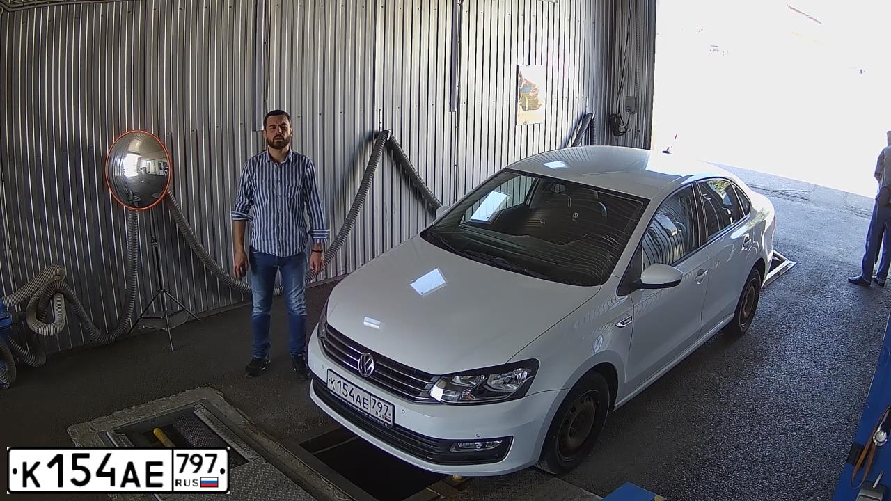 Фото автомобиля VOLKSWAGEN POLO, 2019 — госномер К154АЕ797. Цвет: Белый