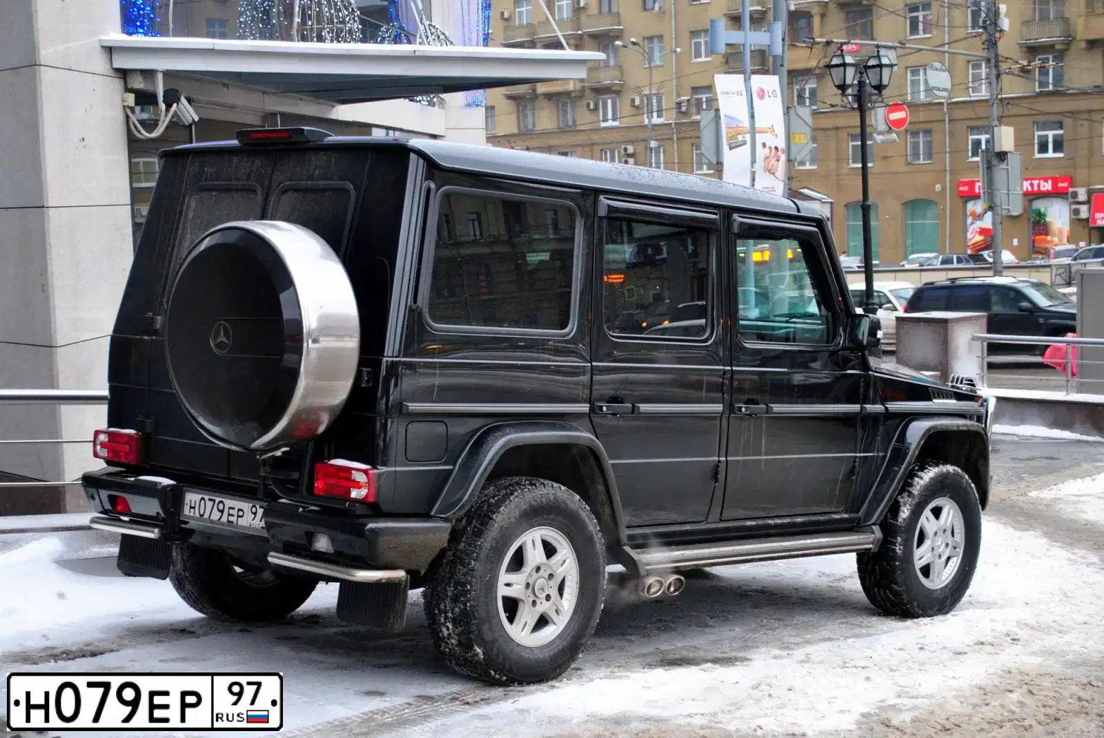 Фото автомобиля MERCEDES G-KLASSE, 2008 — госномер Р007КА777. Цвет: ЧЕРНЫЙ
