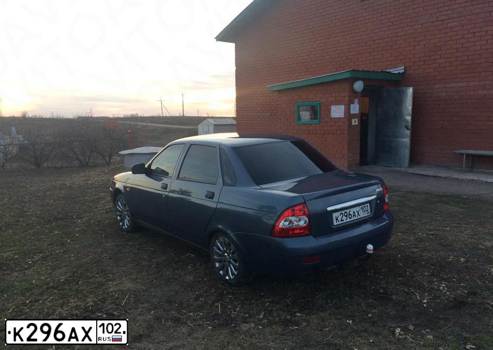 Фото автомобиля LADA 2170 PRIORA, 2008 — госномер К296АХ102. Цвет: СЕРО-СИНИЙ