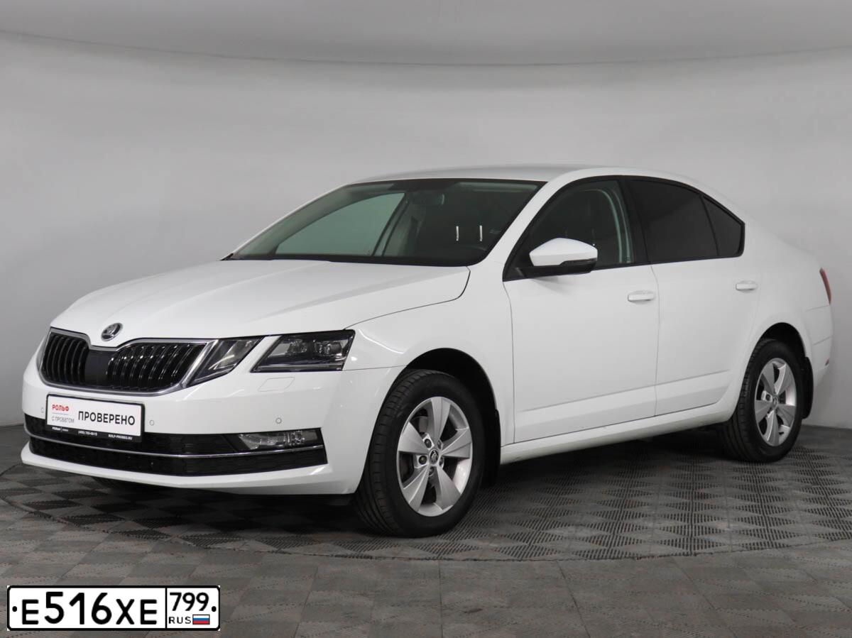 Фото автомобиля SKODA OCTAVIA, 2018 — госномер В145ТР790. Цвет: Белый