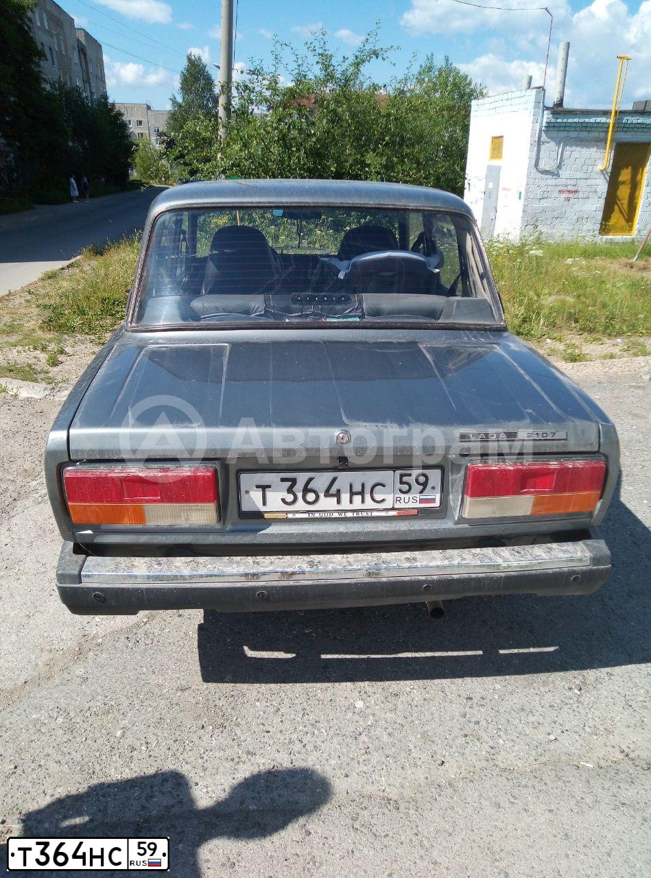 Фото автомобиля LADA 2107, 2010 — госномер Т364НС59. Цвет: СРЕДНИЙ СЕРО-ЗЕЛЕНЫЙ МЕТАЛЛ