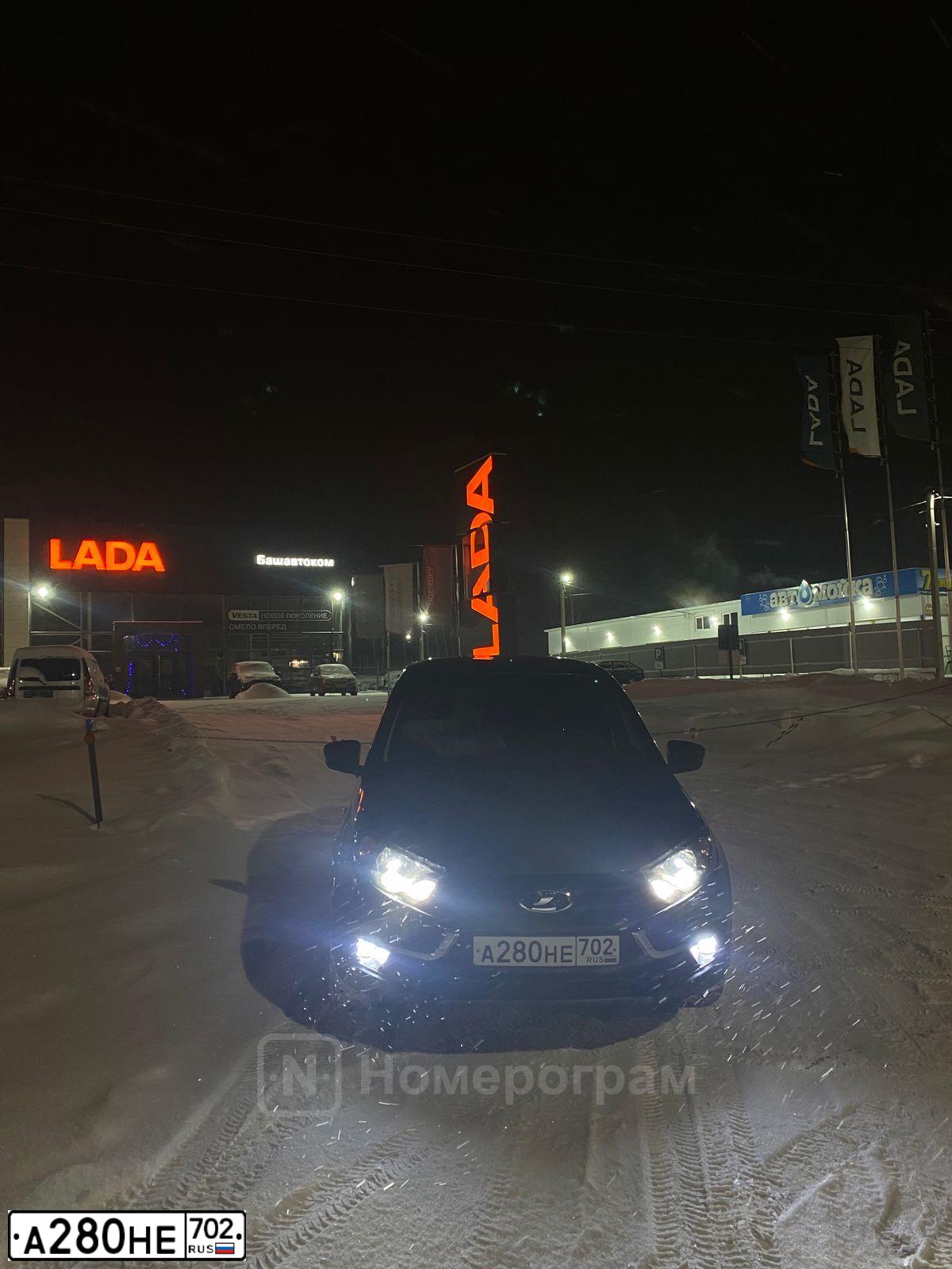 Фото автомобиля LADA 2190 GRANTA, 2020 — госномер А280НЕ702. Цвет: СЕРЫЙ