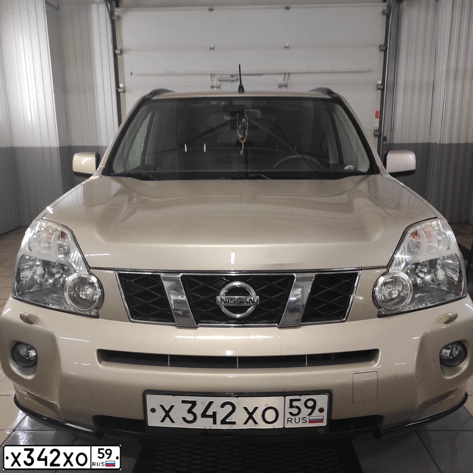 Фото автомобиля NISSAN X-TRAIL, 2008 — госномер Х342ХО59. Цвет: ЗОЛОТИСТЫЙ
