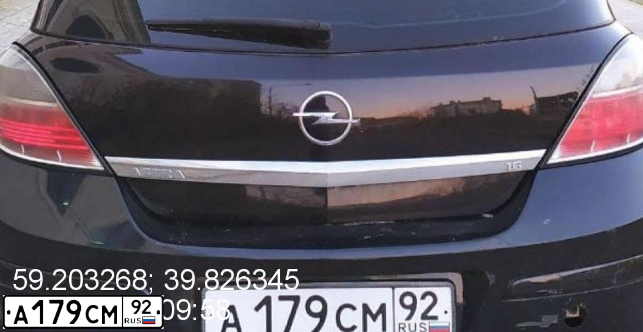 Фото автомобиля OPEL ASTRA, 2007 — госномер В669АМ92. Цвет: ЧЕРНЫЙ