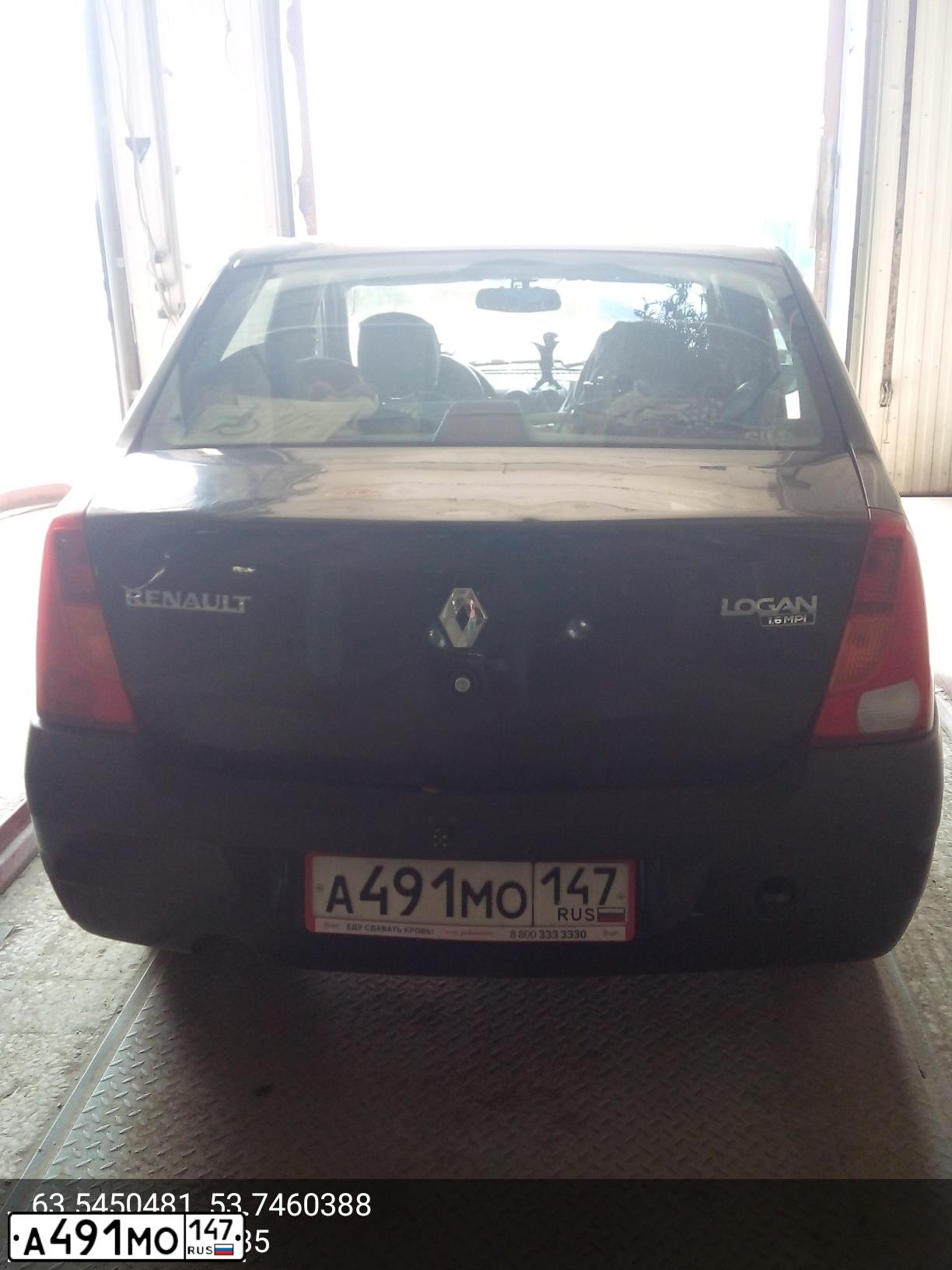 Фото автомобиля RENAULT LOGAN, 2009 — госномер А491МО147. Цвет: ЧЕРНЫЙ