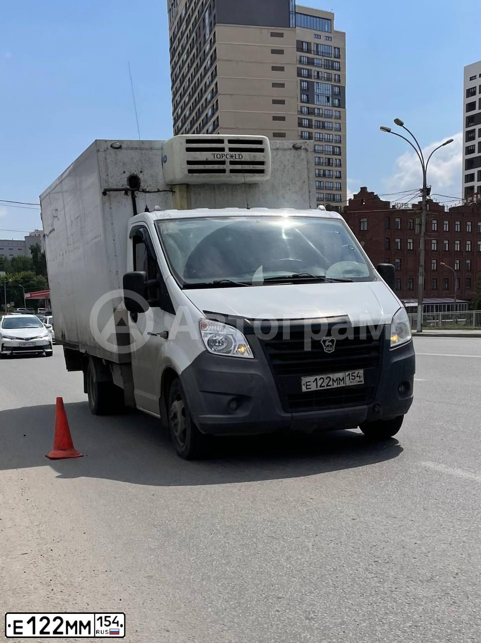 Фото автомобиля GAZ EL NEXT, 2014 — госномер Е122ММ154. Цвет: БЕЛЫЙ
