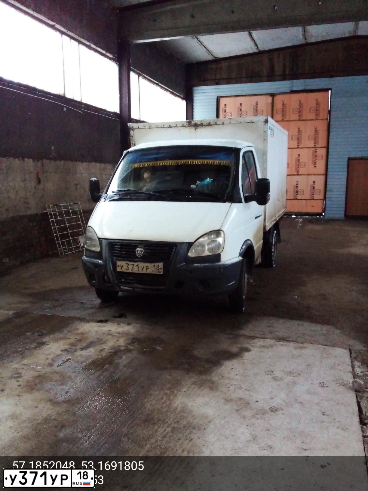 Фото автомобиля GAZ 3302 EL, 2016 — госномер У371УР18. Цвет: Белый