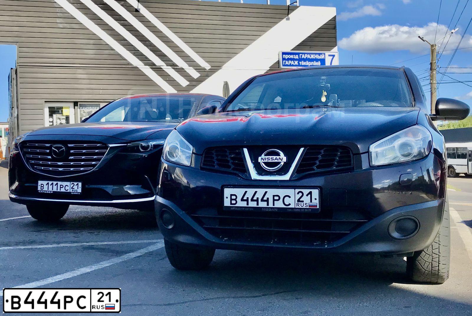 Фото автомобиля NISSAN QASHQAI, 2011 — госномер В444РС21. Цвет: ФИОЛЕТОВЫЙ