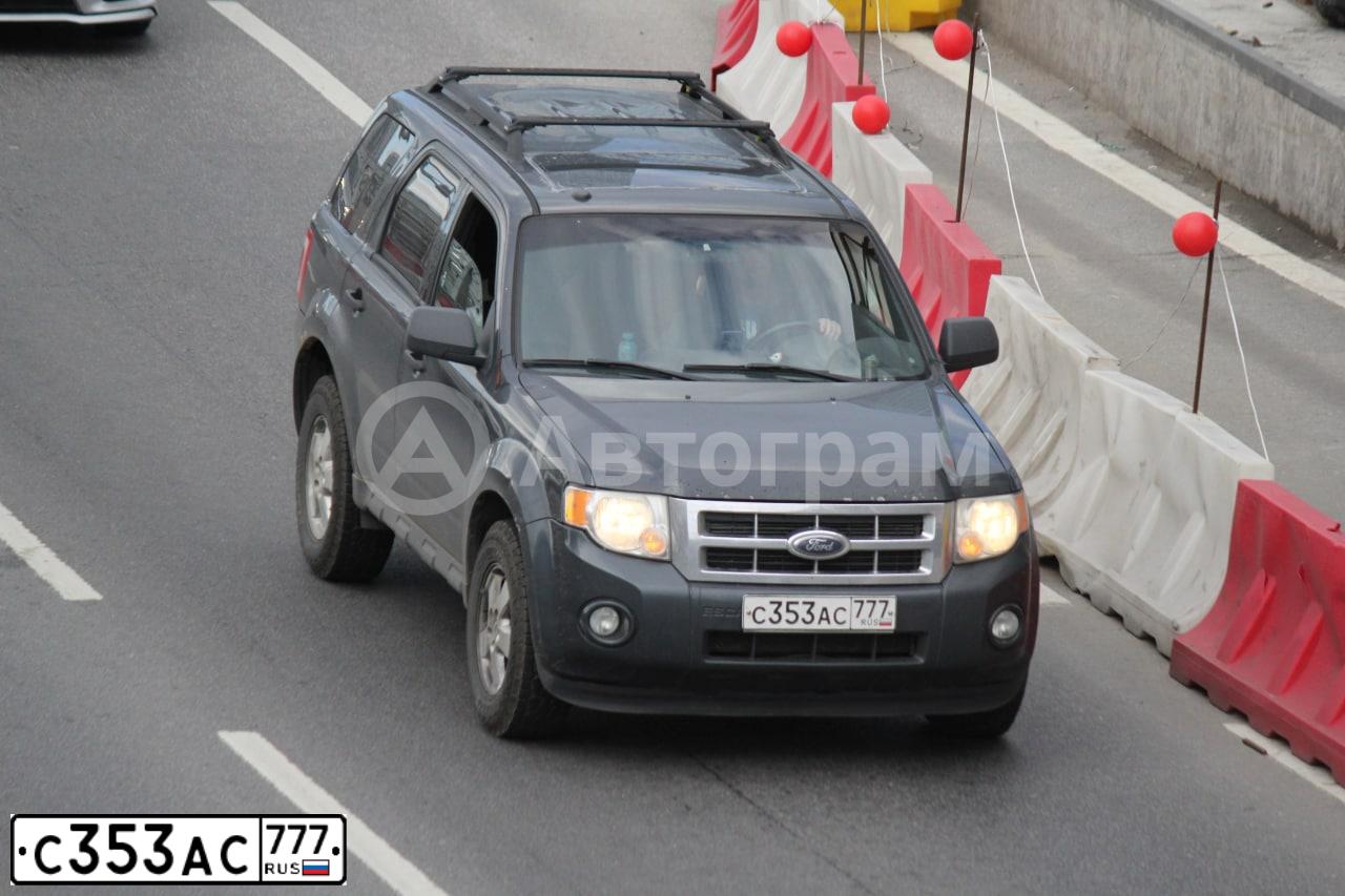 Фото автомобиля FORD ESCAPE, 2009 — госномер С353АС777. Цвет: СЕРЫЙ ТЕМНЫЙ